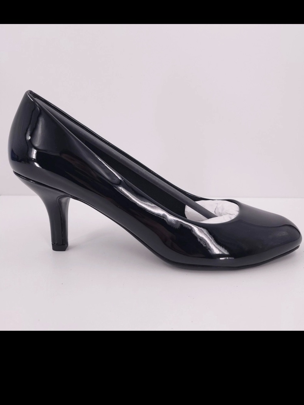 Women’s easy street Black Patent Mid Heel Pumps Size 11m New No Box - Picture 3 of 7